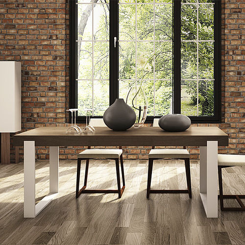 Moderner Esstisch - FRAME - MILONI Deutschland - Holz / Aluminium / rechteckig