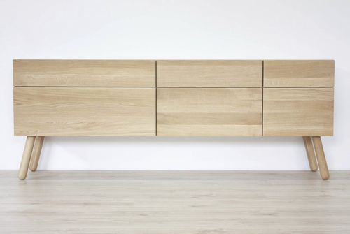 Modernes Sideboard - OX - MILONI Deutschland - Eiche / Sperrholz