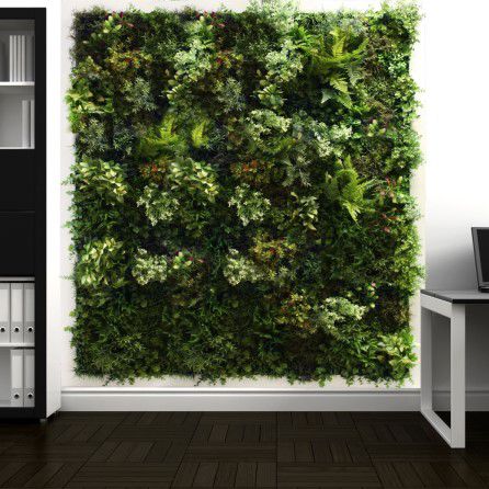 Stabilisierte Wandbegrünung - FEATURE WALL - Livingreen design - modulare Platte / natürlich / dichtes Blattwerk