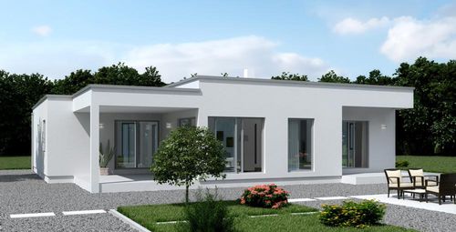Fertigbauhaus - RINA - Domprojekt - Bungalow-Stil / umweltfreundlich / modern