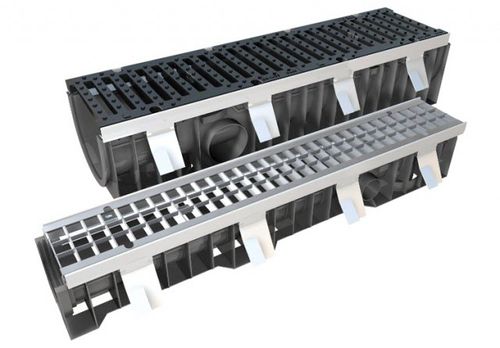 Gitter-Abflussrinne - TOP - Polieco - Schlitz / galvanisiertem Stahlgitter / Gusseisengitter