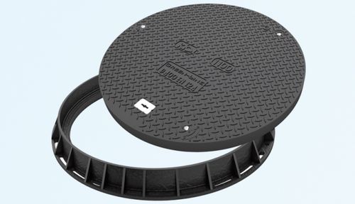 Verbundwerkstoff-Schachtdeckel - KIO CLASS D400 | Ø 1100 - Polieco - rund / Fertigbau