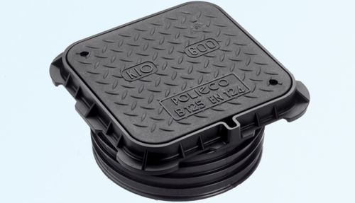 Verbundwerkstoff-Schachtdeckel - KIO B125 - Polieco - quadratisch / Fertigbau