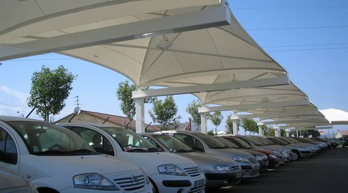 Metallrahmen-Flächentragwerk - Texabri - für Carport / PVC-Folie / für Parkplätze