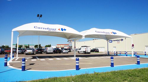 Metallrahmen-Flächentragwerk - DRIVE - Texabri - für Unterstand / PVC-Folie