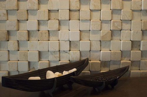 Sandstein-Mosaikfliese - MANDRAS - Akrolithos S.A. - 3D / für den Innenraum / Wand