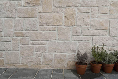 Ziegel-Fassadenverkleidung - FLAT WHITE - Akrolithos S.A. - Naturstein / texturiert