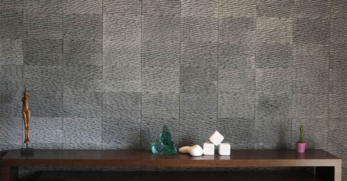 Natursteinfliesen - NIHAKI BLACK - Akrolithos S.A. - Relief / für den Innenraum / Wand
