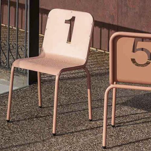 Moderner Stuhl - NUMBERS - iSi Contract - für Garten / für den Innenraum / Metalldraht