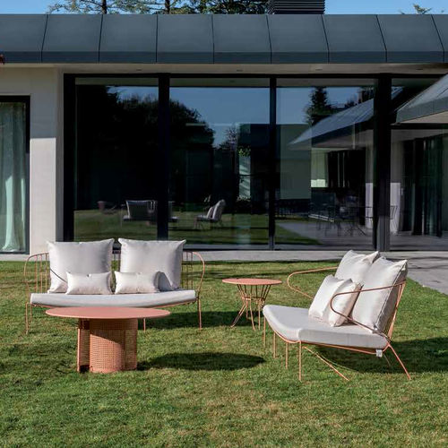 Moderner Couchtisch - ARENA - iSi Contract - galvanisiertem Stahl / Gestell aus galvanisiertem Stahl / rund