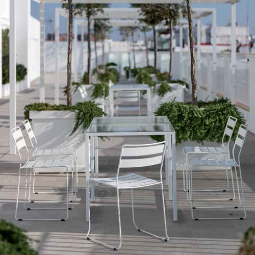 Moderner Stuhl - PORTOFINO - iSi Contract - für Garten / für den Innenraum / galvanisiertem Stahl