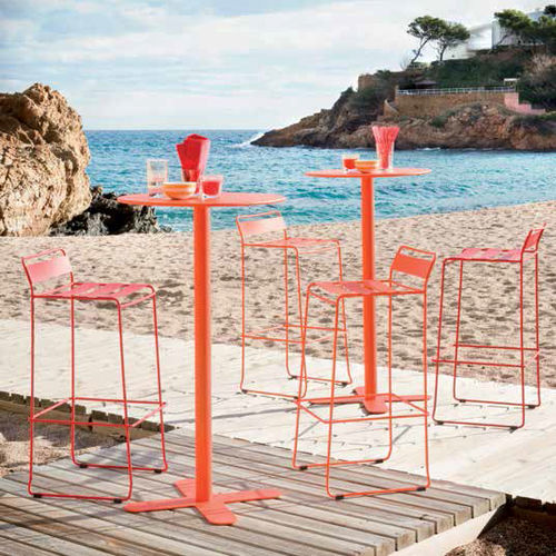 Moderner Tisch - ANTIBES - iSi Contract - galvanisiertem Stahl / Gestell aus galvanisiertem Stahl / rund