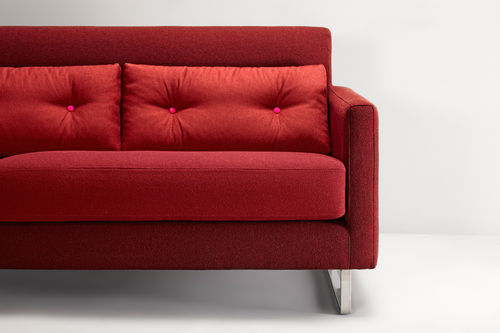 Modernes Sofa - TIBET - Missana - Stoff / rot / Edelstahl