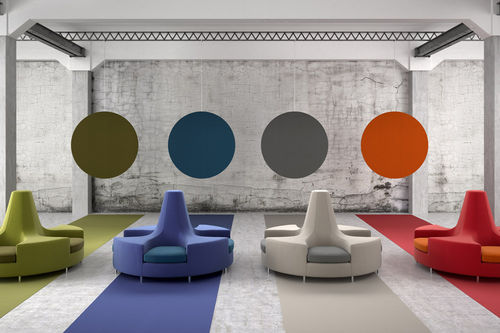 Moderne Polsterbank - HALL CHIC - Missana - Stoff / für öffentliche Einrichtungen / rund