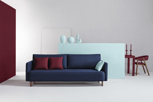 Modernes Sofa - ZERO - Missana - Stoff / blau / 3 Plätze