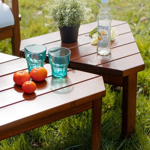 Klassischer Couchtisch - T502 - AZUR CONFORT - Massivholz / Gestell aus Massivholz / dreieckig