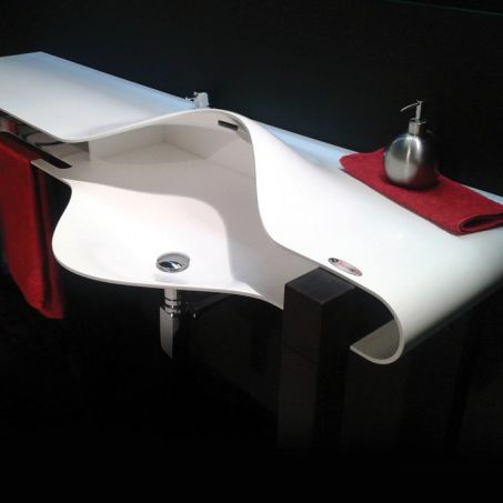 Freistehendes Waschbecken - KERROCK - Verbundwerkstoff / modern