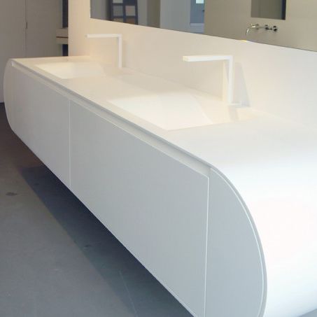 Doppelter Waschtisch-Unterschrank - KERROCK - wandhängend / Verbundwerkstoff / modern