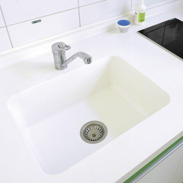 Einbauwaschbecken - KERROCK - Verbundwerkstoff / Einzel / rechteckig