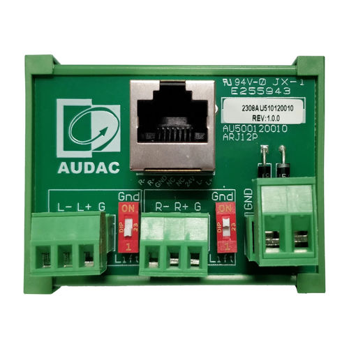 Schnittstellenmodul für Gateway - ARJ12P - Audac - DIN-Schiene / RJ45