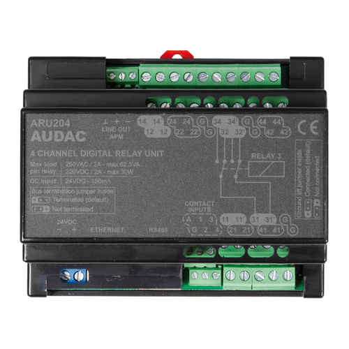 Schnittstellenmodul für Gateway - ARU204 - Audac - DIN-Schiene / Ethernet / RS485