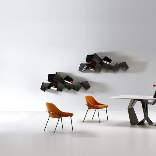 Wandmontiertes Bücherregal - W SU LINE - Ronda Design - originelles Design / aus lackiertem Metall / weiß