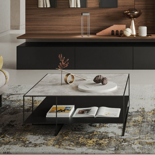 Moderner Couchtisch - AXIS - Ronda Design - Glas / Holz / Metall