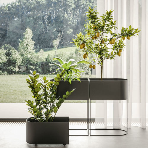 Metall-Pflanzkübel - WINK - Ronda Design - rechteckig / linear / mit Rädern