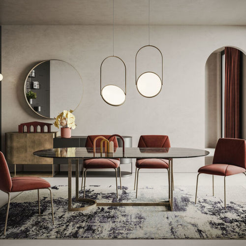 Moderner Esstisch - SLICE - Ronda Design - Holz / Glas / Keramik