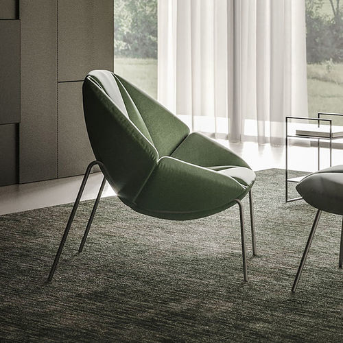 Sessel / originelles Design - MANTRA  - Ronda Design - Stoff / Leder / mit Fußstütze