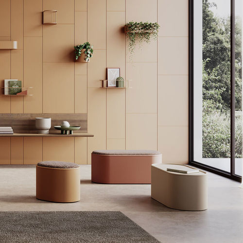 Modernes Sitzkissen - DUB - Ronda Design - aus lackiertem Metall / oval / umwandelbar