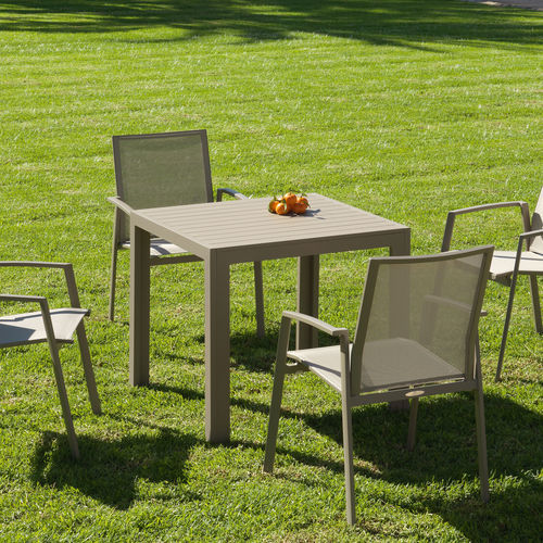 Moderner Esstisch - FARO - ARKIMUEBLE - Aluminium / Gestell aus Aluminium / quadratisch
