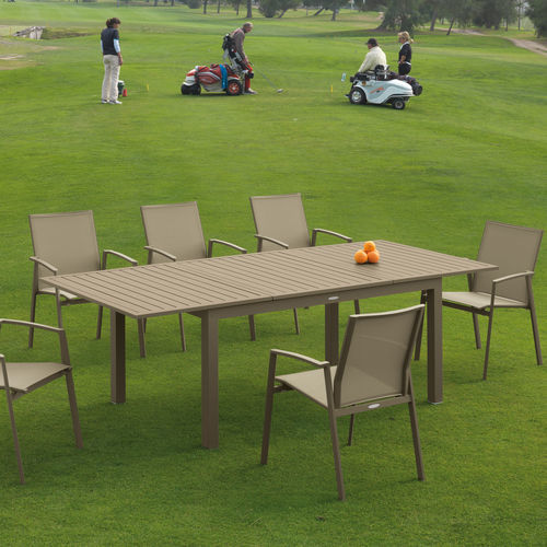 Moderner Esstisch - FARO - ARKIMUEBLE - Aluminium / Gestell aus Aluminium / rechteckig