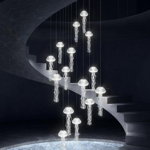 Kronleuchter / originelles Design - MEDUSA - Marchetti Illuminazione - geblasenes Glas / für Gewerbegebrauch / Skulptur