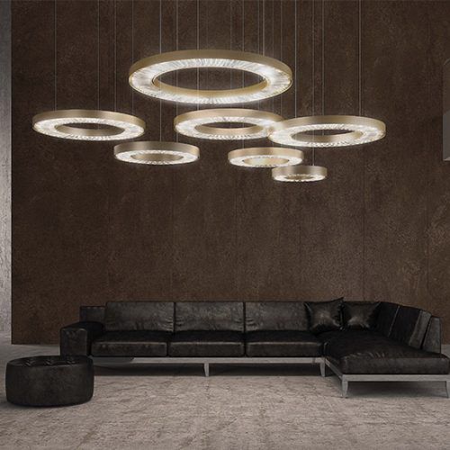 Hängelampe - CANOPUS - Marchetti Illuminazione - Stahl / Kupfer / Kristall