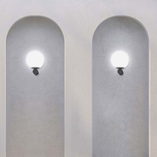 Moderne Wandleuchte - LUNA - Marchetti Illuminazione - für den Innenraum / Glas / Satin
