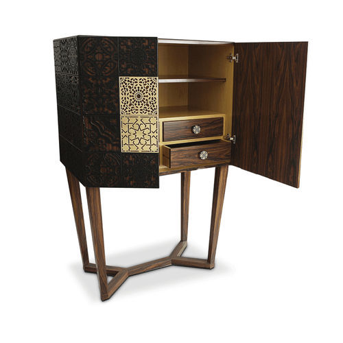 Sideboard mit hohen Beinen - VIRTUOSO - Malabar - klassisch / Holz / mit Regal