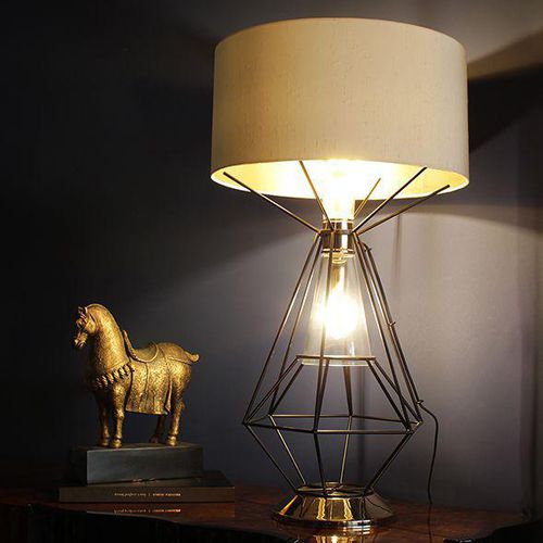 Tischlampe - NOLA - CreativeMary - Messing / geblasenes Glas / Stoff