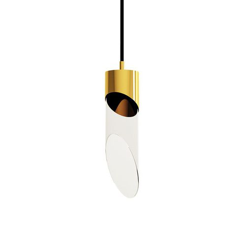Hängelampe - BAMBOO - CreativeMary - poliertes Messing / Glas / modern