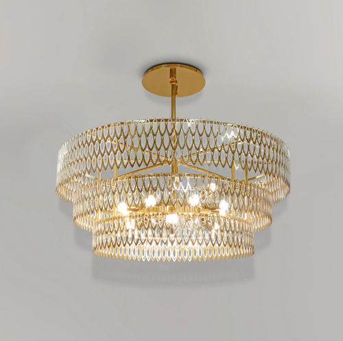 Moderner Kronleuchter - PETAL - CreativeMary - Glas / Messing / Edelstahl
