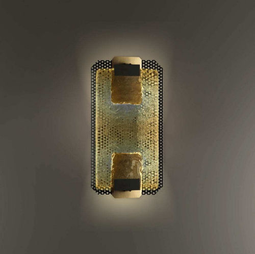 Moderne Wandleuchte - GREENWICH - CreativeMary - für den Innenraum / gebürstetes Messing / Glas
