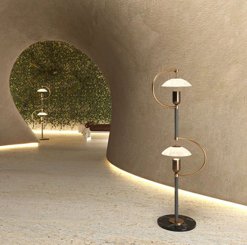 Bodenlampe - SOFO - CreativeMary - Messing / Glas / Marmor
