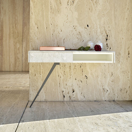 Moderner Konsolentisch - ATIR - MAAMI HOME - lackiertes MDF / Marmor / Gestell aus Stahl