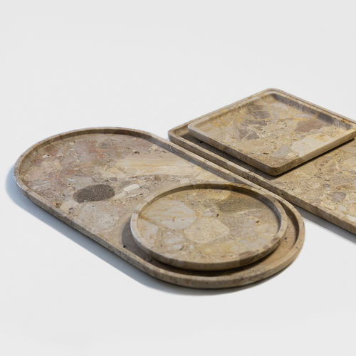 Marmor-Serviertablett - ROUND TRAY KUNIS BRESCIA - MAAMI HOME - für Hotelzimmer / für Restaurants / für Hotels