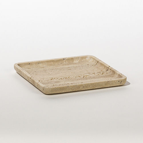 Marmor-Ablagefach - SQUARE PLATE TRAVERTINE - MAAMI HOME