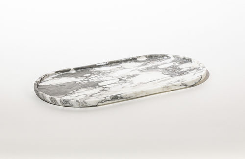 Marmor-Serviertablett - ROUND TRAY ARABESCATO - MAAMI HOME - für Hotelzimmer / für Restaurants / für Hotels