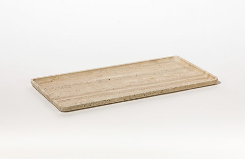 Marmor-Serviertablett - SQUARE TRAY TRAVERTINE - MAAMI HOME - für Hotelzimmer / für Restaurants / für Hotels