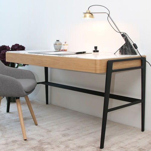 Moderner Schreibtisch - BOUVET DESK ARABESCATO - MAAMI HOME - Holz / Metall / Marmor