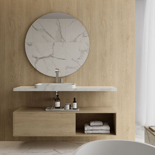 Wand-Waschbecken - MOLOKAI - MAAMI HOME - Marmor / Naturstein / Holzfurnier