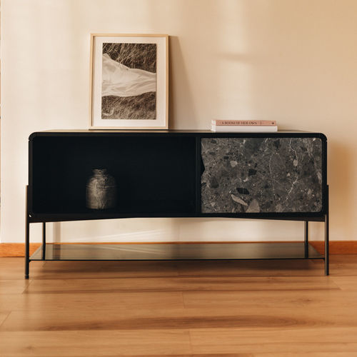 Sideboard / skandinavisches Design - RICH LP GRIS ALVITO - MAAMI HOME - Eiche / Massivholz / Marmor
